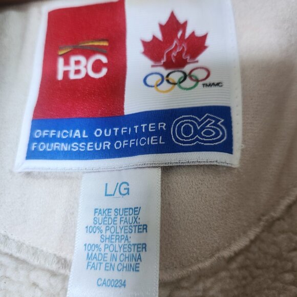 Olympic 06 Jacket Faux Suede Sherpa Lined Jacket HBC Canadian Olympic Team - Picture 13 of 15